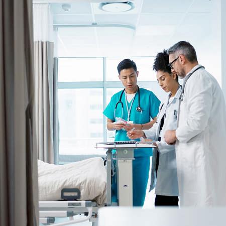 Medical professionals in a hospital
