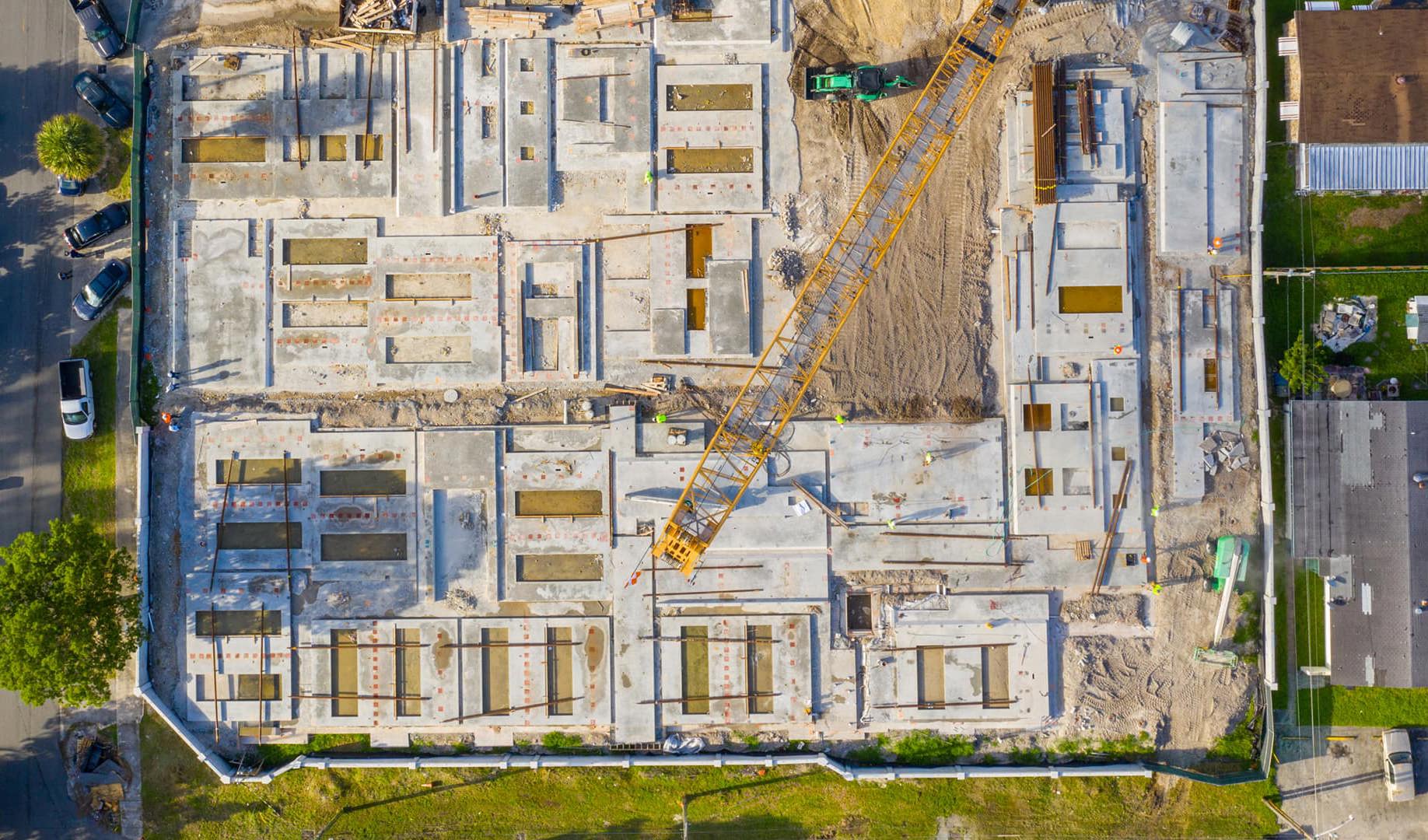 Overhead view of a construction site