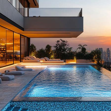 Swimming pool at a luxury hotel